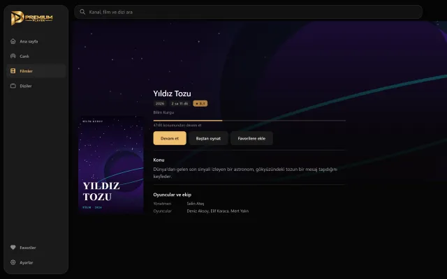 Premium Player Web uygulamasında canlı TV: kategoriler, kanal listesi ve program rehberi