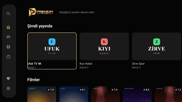 Premium Player Android TV ve Google TV uygulamasında canlı TV: kategoriler, kanal listesi ve program rehberi